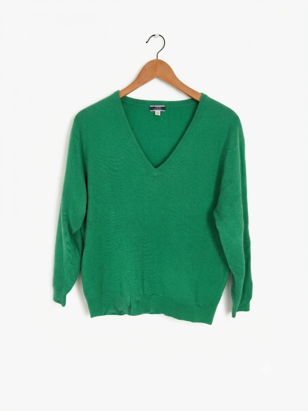 J. Crew Green Cashmere V-Neck Sweater Size XS